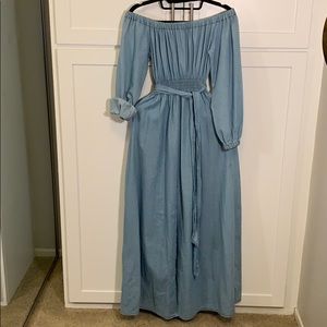 Maxi dress light soft denim